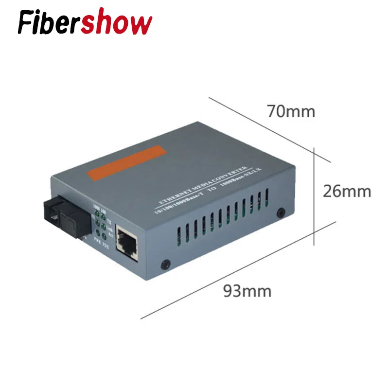 Gigabit Fiber Optical Media Converter HTB-GS-03 Single Fiber SC Port External Power Supply 1000Mbps Optical Fiber Transceiver