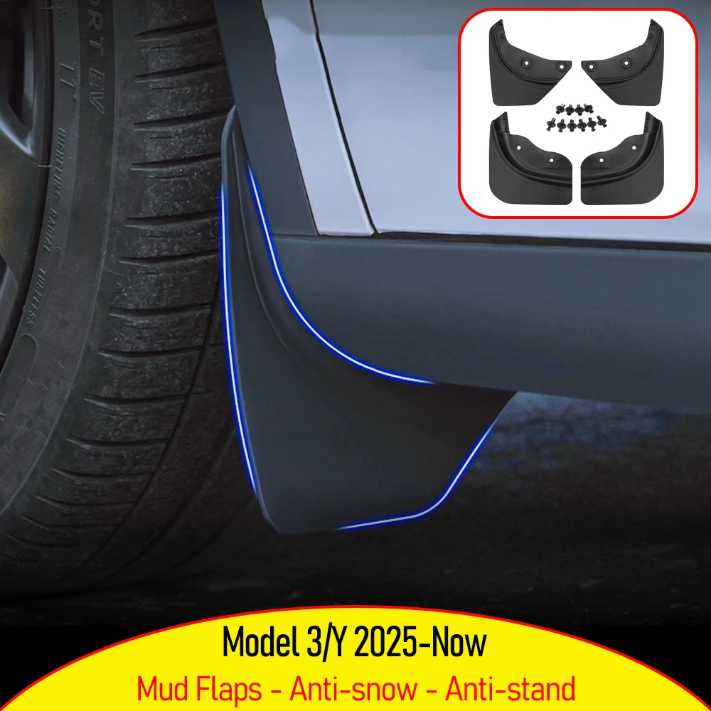 TESMAYX Para Tesla Modelo Y Juniper Modelo 3 2025 2026 Mud Flaps Splash Guards Proteção Do Veículo Mudflaps Protetor Acessórios
