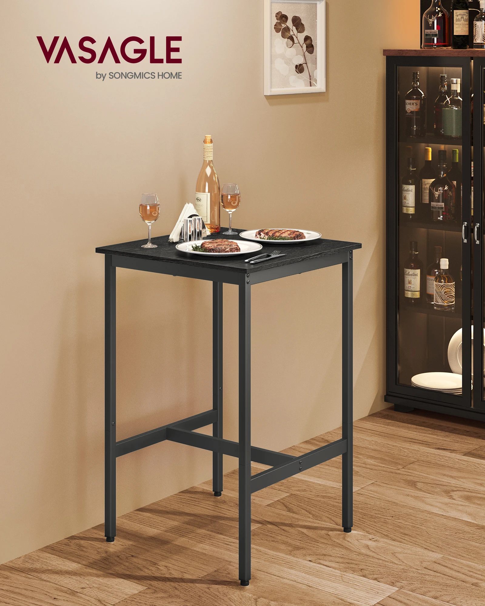 Vasagle Bar Tafel Hoge Eettafel Bar Lessenaar Met Stabiel Stalen Frame