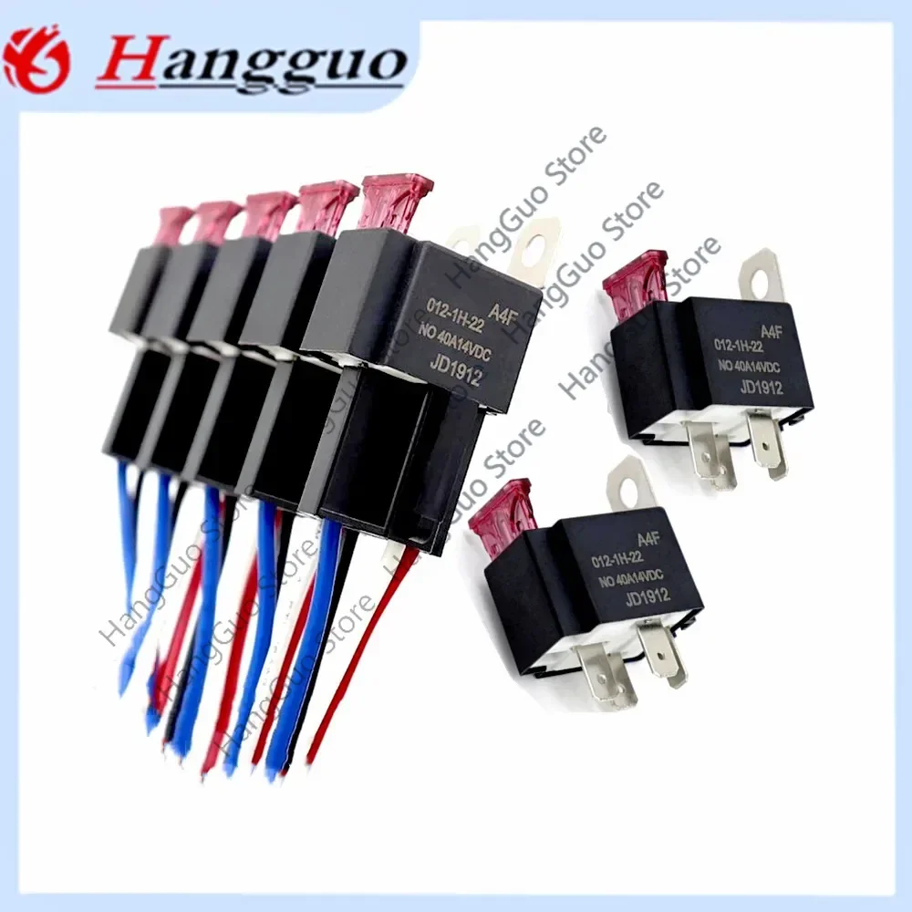 5PCS relè fusibile per Auto relè automobilistico controllo del circuito 40A 12V/24V JD1912 JD2912 4/5pin terminale in rame cablaggio relè automatico