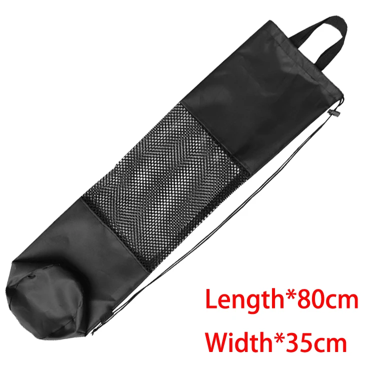 Schwarze Netztasche mit Kordelzug und langen Flossen für Tauchrucksack, 72 x 28 cm