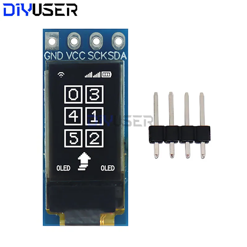 DIYUSER pantalla LCD OLED de 0,5 pulgadas blanco CH1115 pantalla pequeña 48*88 módulo de luz blanca pantalla vertical IIC