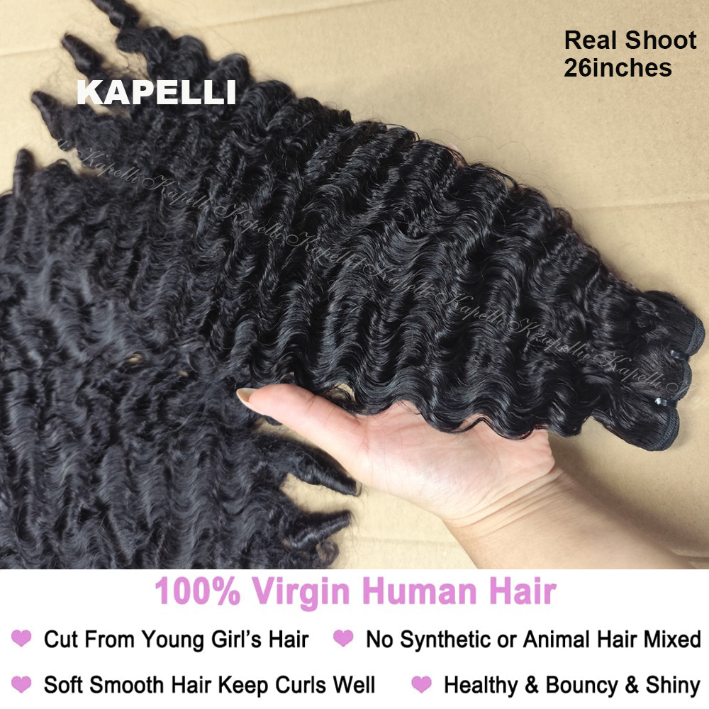 Birmese Krullend Bundels Echt haar Birmese Vietnamese Ruw Haar Bundels 1/3/4 st 100% Onverwerkte Dubbele Inslag Hair Extensions Weave