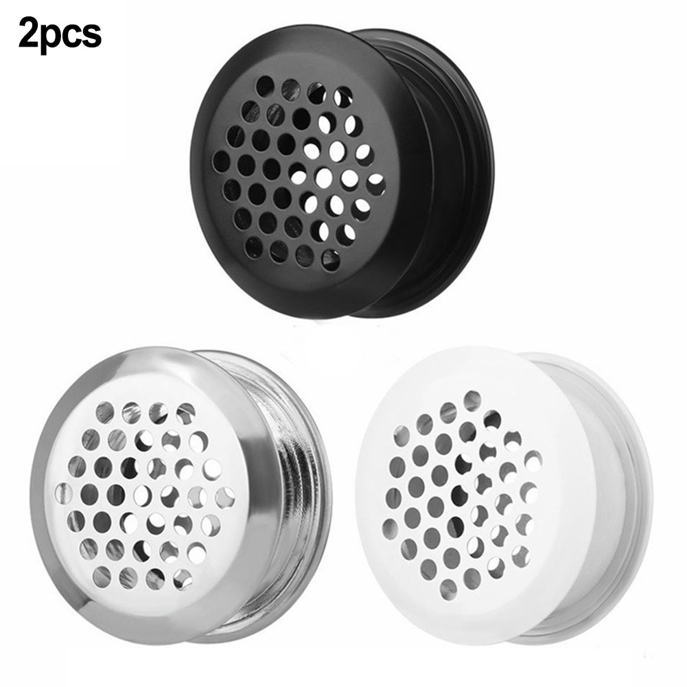 2 個ステンレス鋼エアベントグリルラウンド換気グリルワードローブキャビネットエアベント家具ハードウェア換気プラグ