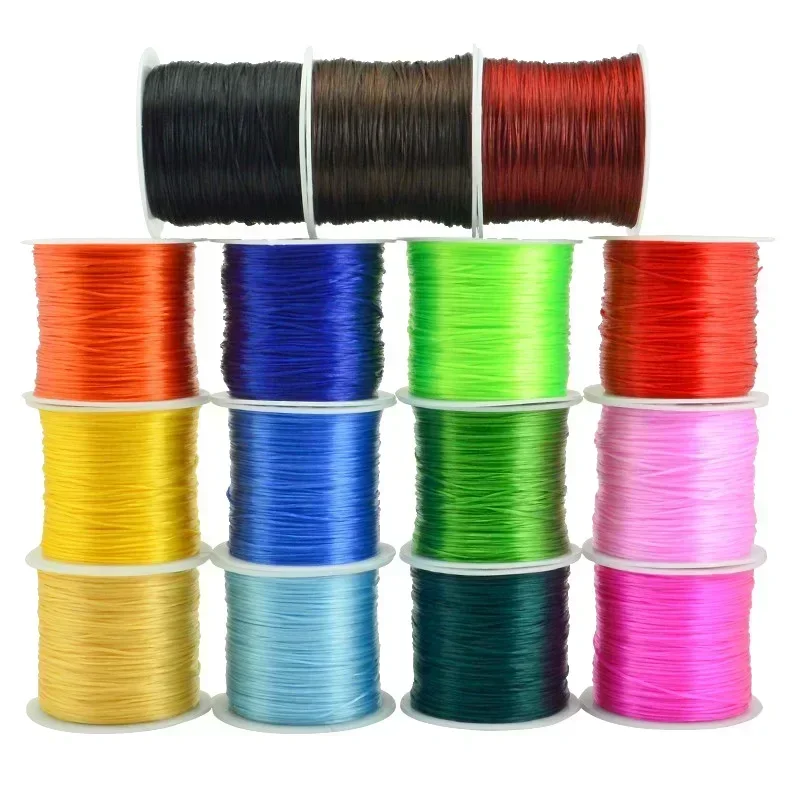 100m/rolo forte elástico cristal miçangas cabo 1mm para pulseiras estiramento fio corda colar diy jóias fazendo cabos linha