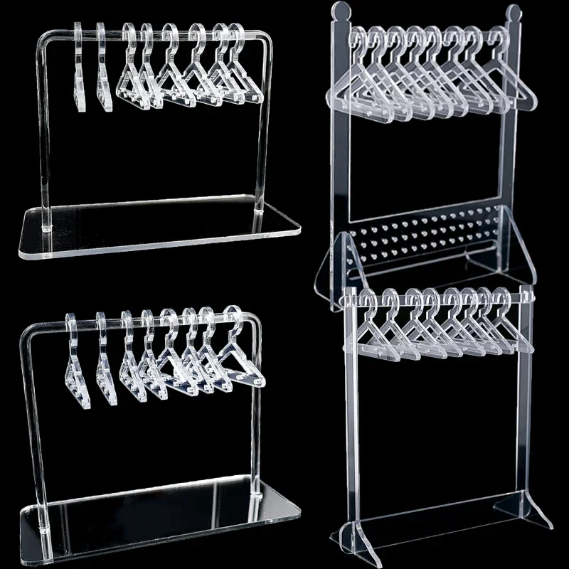 11Styles Acrylic Handmade Earrings Display Clear Creative Coat Hangers Organizer Stand Showcase Ear Stud Jewelry Rack Gift