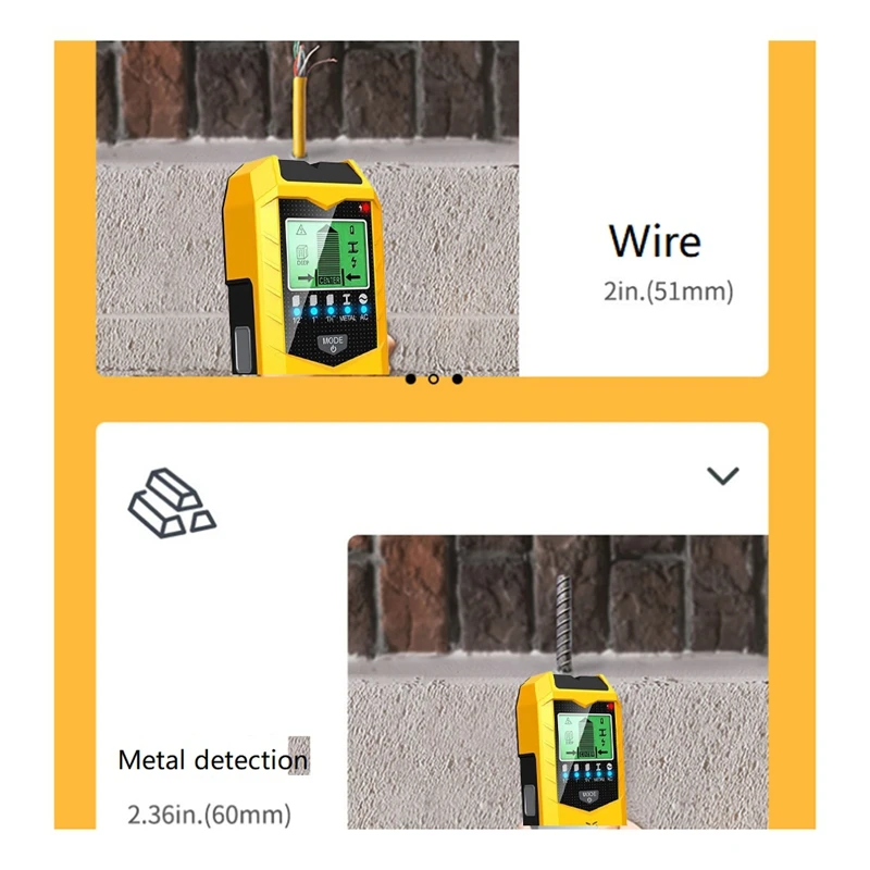 Stud Finder Wandscanner, 5IN1 Verbeterde Nauwkeurigheid LCD Display Muur Hout Metaal Stud Finder Detector, Stud Sensor Finder
