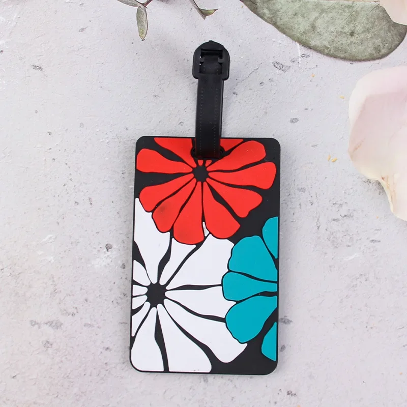 旅行かばん,PVCラベル,盗難防止,ヴィンテージ,花,ストライプ,幾何学的なスタイル,住所,トラベルアクセサリー