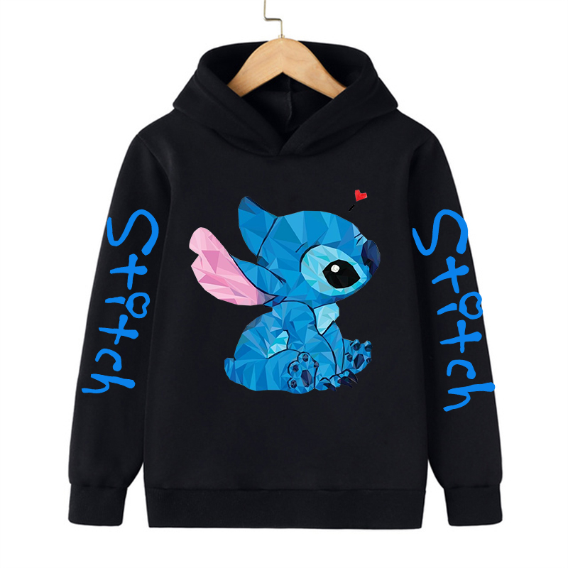Roupas engraçadas natal disney ponto hoodie crianças dos desenhos animados criança menina menino lilo e ponto moletom com capuz bebê casual topo
