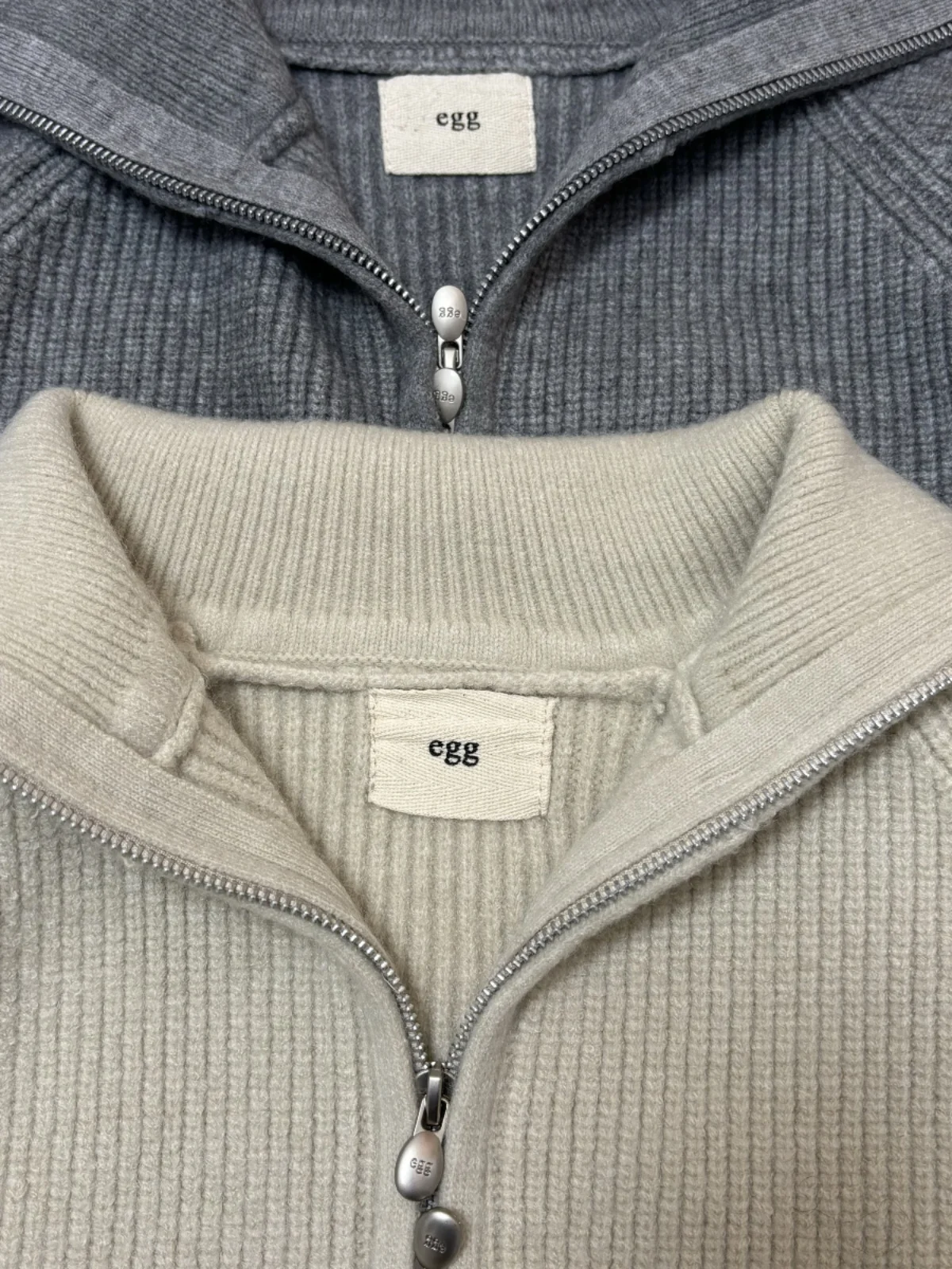 Cardigan de Malha Estilo Dongda Gate com Zíper Duplo e Gola, Moda Coreana, Ajuste Solto, Pesado, para o Dia a Dia