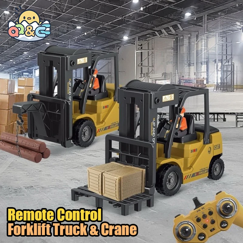 Jouets de véhicules d'ingénierie acousto-optique télécommandés pour garçons, grue électrique, vaporisateur, camion RC, voiture, cadeaux d'anniversaire pour enfants, 8,5