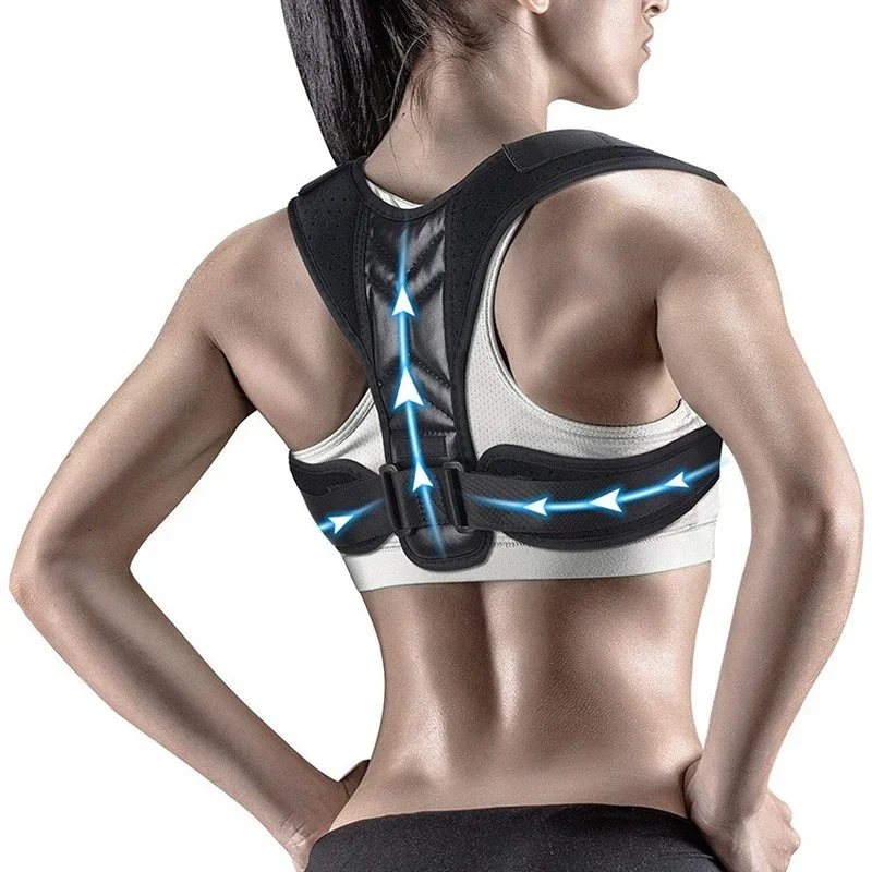Corrector de postura de espalda y hombros, cinturón ajustable, soporte para clavícula y columna vertebral, remodela tu cuerpo, hogar, oficina, deporte, soporte superior para el cuello