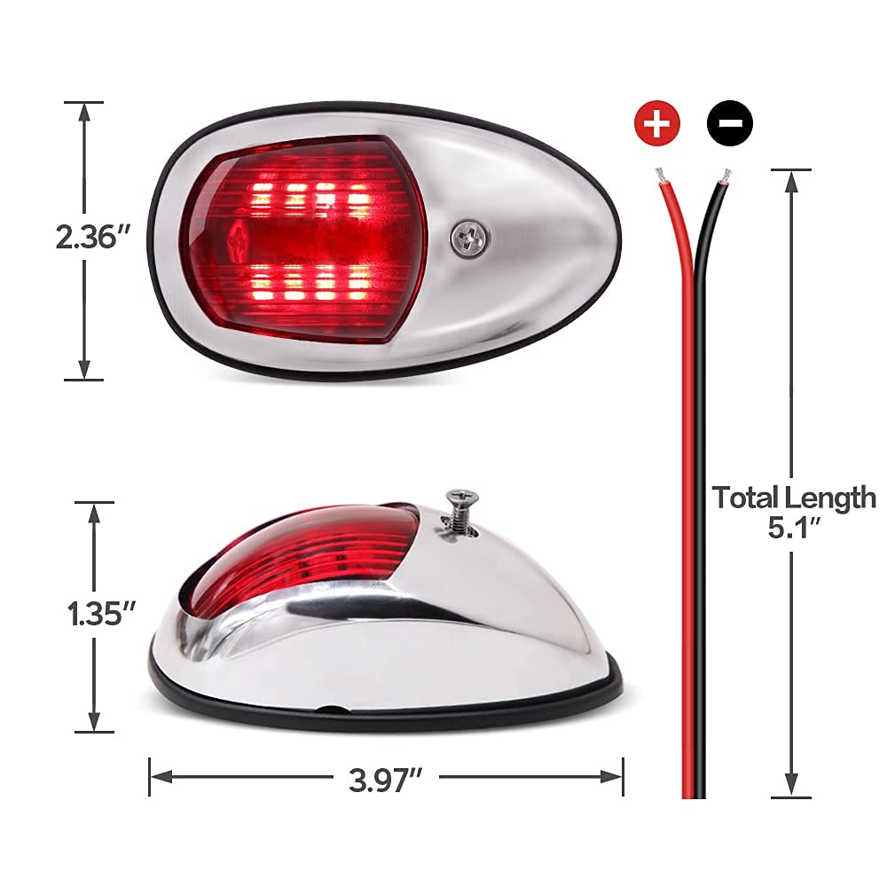 Luz LED de navegación, lámpara de advertencia de señal, luz de arco para barco marino, lámpara de navegación para barco a motor y y yate Skiff, 2 uds.