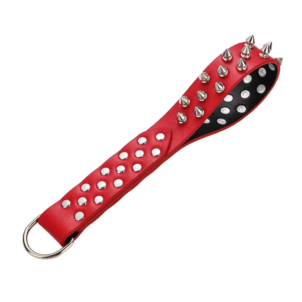 Frusta in pelle equestre stile punk da 25 cm - Strumento per l'allenamento delle corpi di equitazione