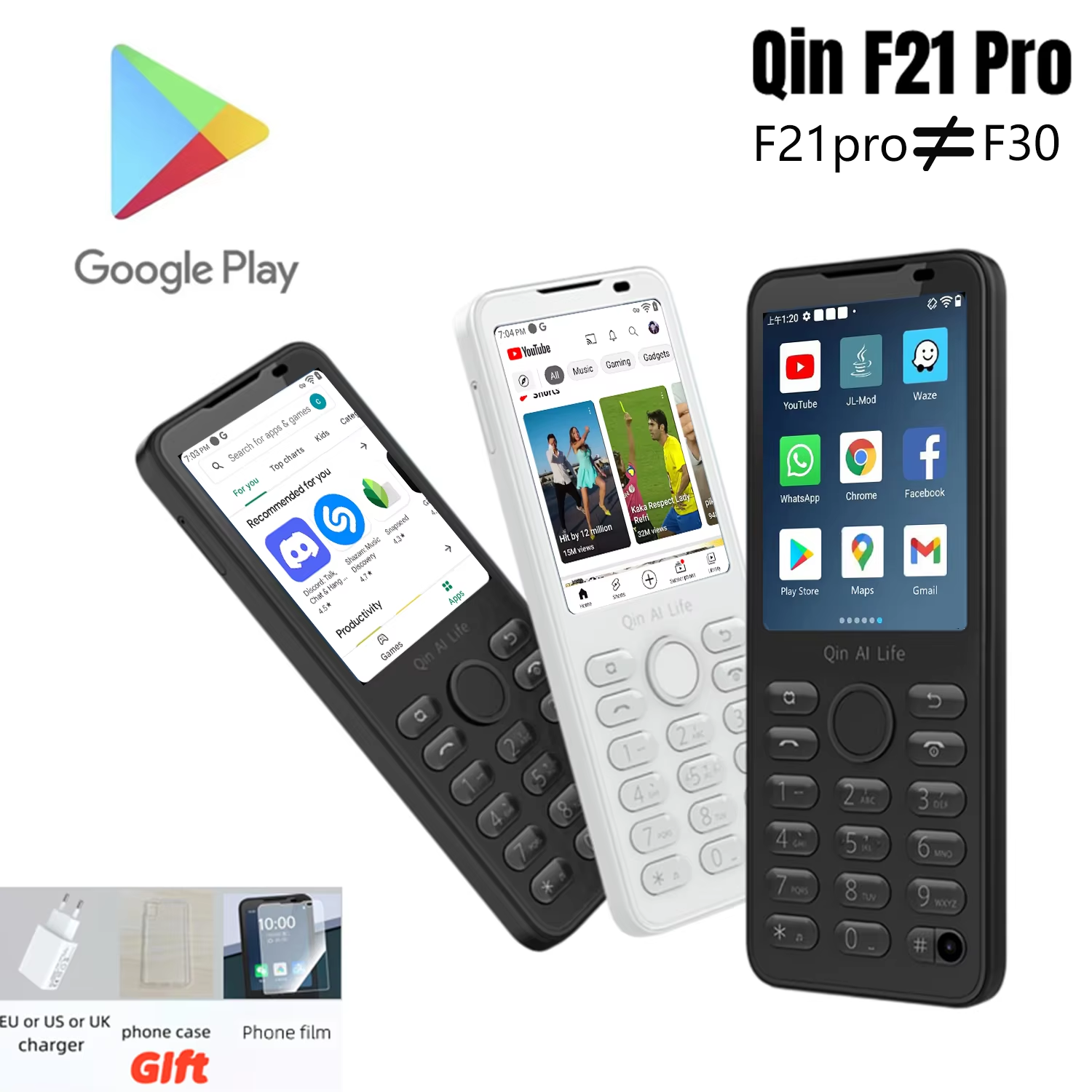Доступна Google глобальная версия мобильного телефона Duoqin F21 Pro Android 11, мини-умный сенсорный экран 4G