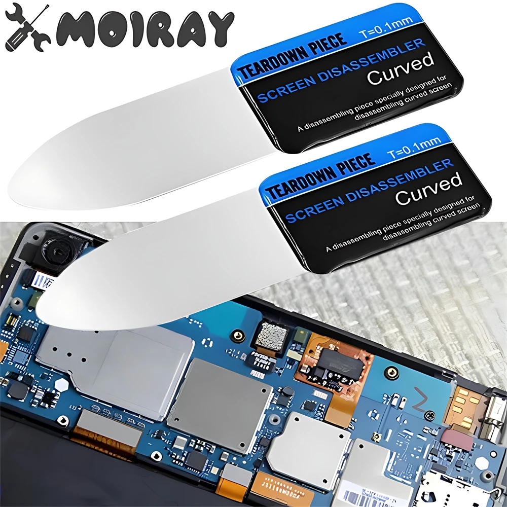 Spudger de pantalla LCD curvada para teléfono móvil, herramientas de tarjeta de palanca de apertura, teléfono móvil Flexible ultrafino, desmontaje de Metal de acero, 1/3/5 Uds.