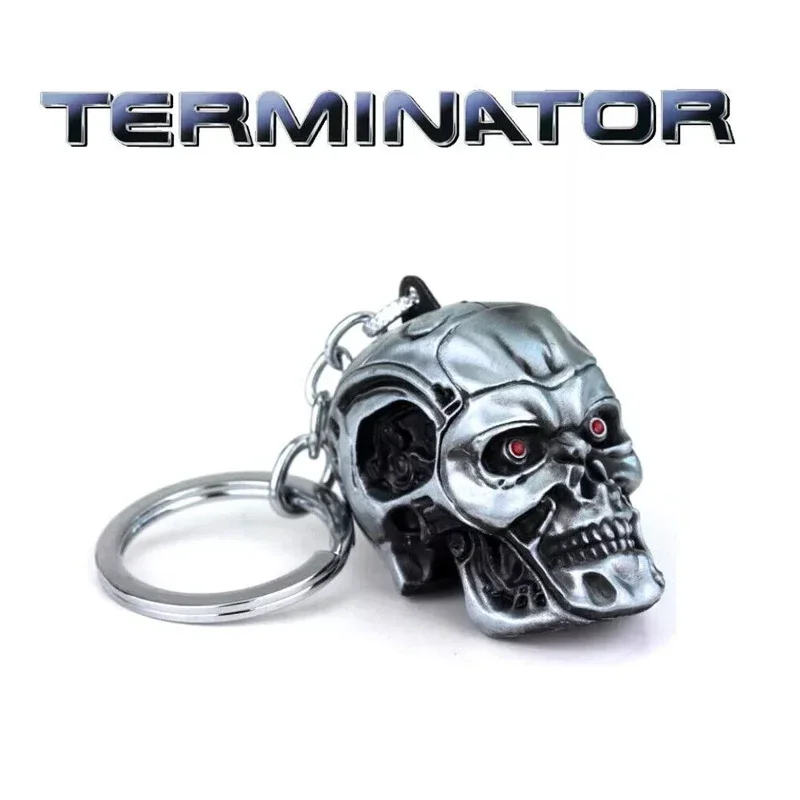 LLavero de cabeza de calavera Terminator con dije Vintage para hombre y mujer, llavero con colgante a la moda, joyería, accesorios para llaveros de coche, regalos nuevos