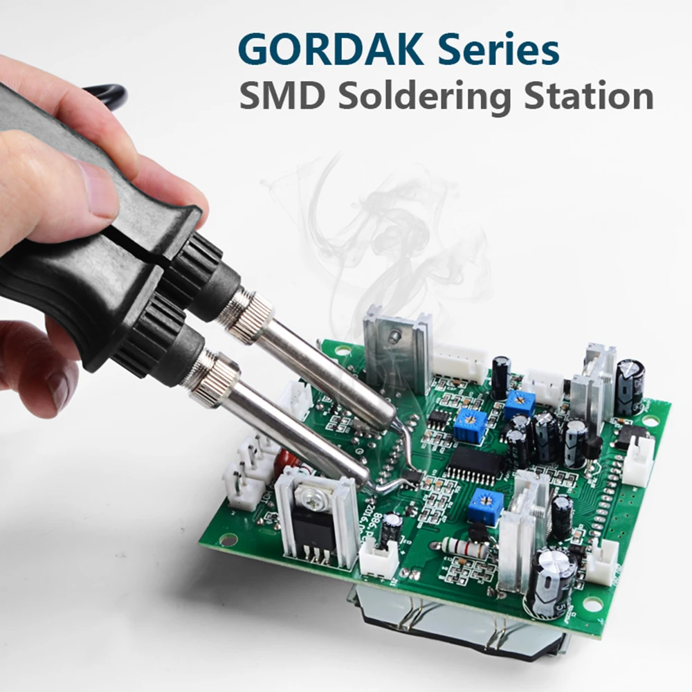 GORDAK 902 BGA Rework สถานีบัดกรีไฟฟ้าคู่ความร้อนคลิปบัดกรีแหนบเหล็ก Desoldering เครื่องมือ