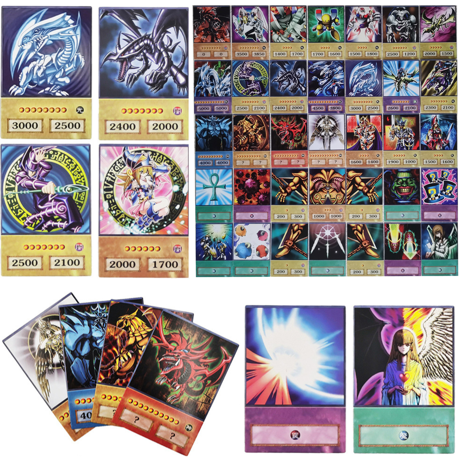 100 Uds. Tarjeta Flash Yu Gi Oh, tarjeta de estilo de Anime diferente japonés, monstruos duelos, mago oscuro, tarjetas de juego DIY, juguete para regalo