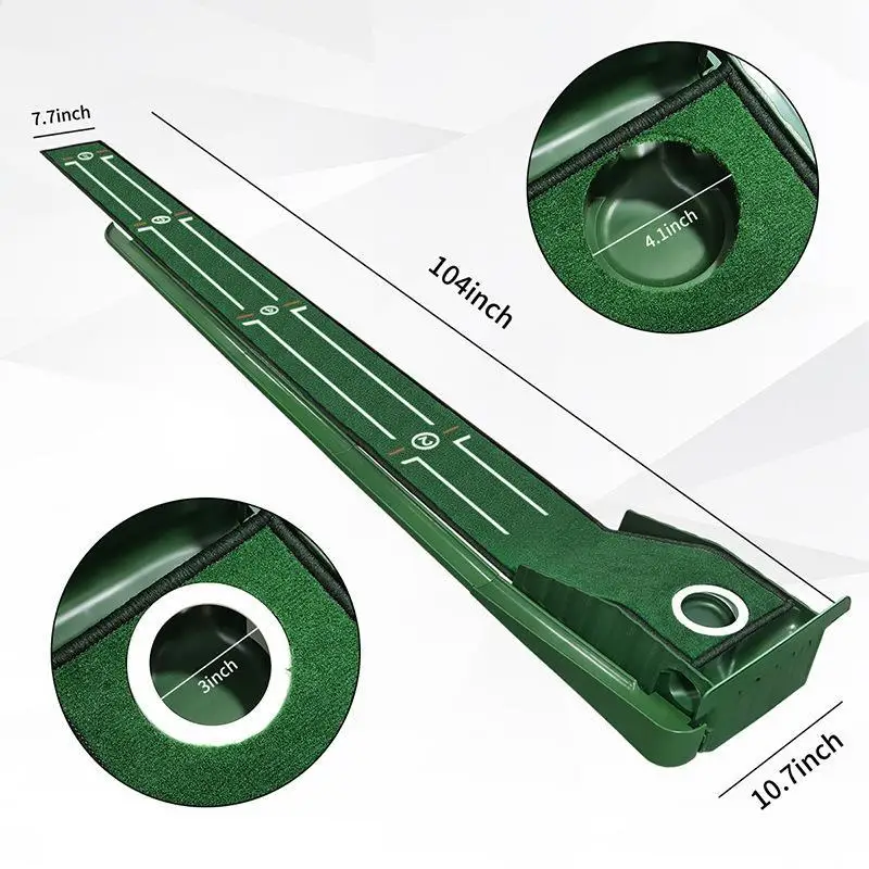 Mini tapete de putter verde de golfe portátil para prática de golfe interna e externa PM015