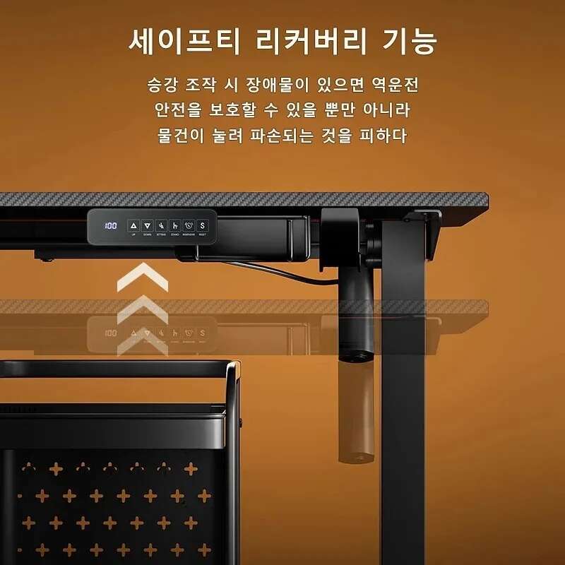 Mesa de pé ajustável em altura com suporte para copos, estação de trabalho ergonômica ecológica para aprendizagem em casa, botões de memória para escritório