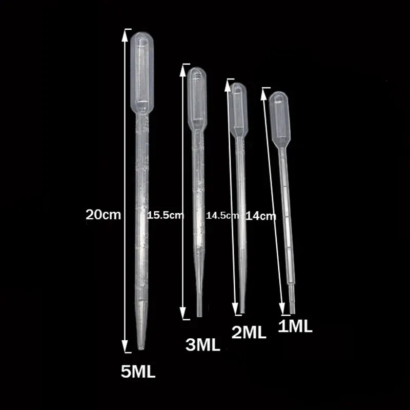 100本/ロット使い捨てラボ用ピペット |   1-5ml 目盛り付きプラスチック – 精密液体移送ツール