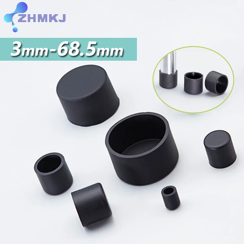 ยางซิลิโคนสีดํารอบ End CAP 3 มม.-68.5 มม.ซีลป้องกันฝุ่นปะเก็นท่อฝาครอบหลอดใส่ Stoppers