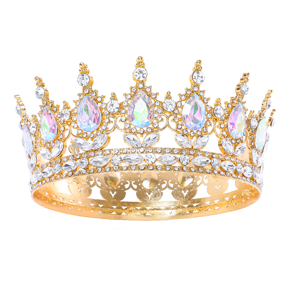 Mode Kristal Strass Ronde Tiara 'S En Kronen Koningin Prinses Diademen Bruiloft Haaraccessoires