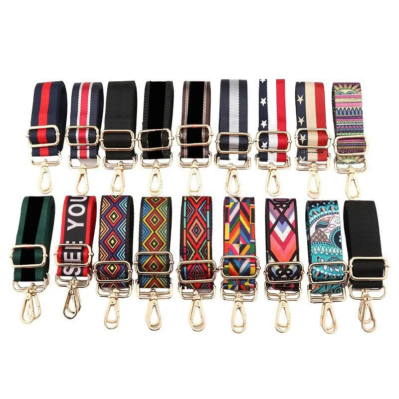 1PC Tracolla per borsa in nylon Cinghie colorate da donna per tracolla Messenger Accessori per borse a tracolla Cinghie per cinture ricamate regolabili