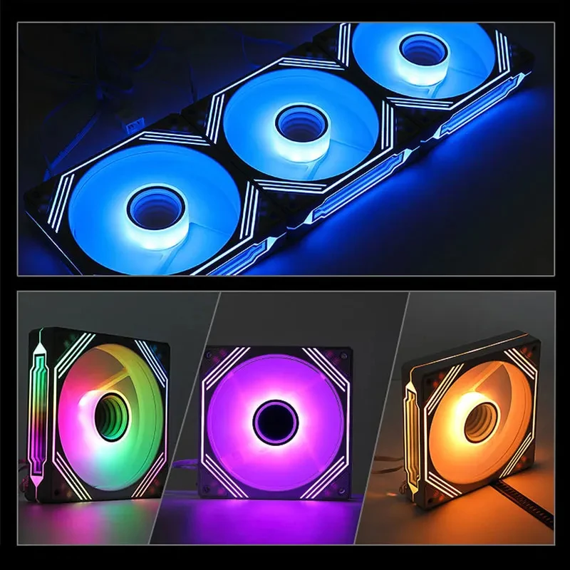 UPSIREN PF-14 PRISM 4PRO Computergehäuselüfter 14 cm ARGB 4-poliger PWM-Leiser Lüfter 12 V großes Luftvolumen 61,5 CFM/650–1800 U/min