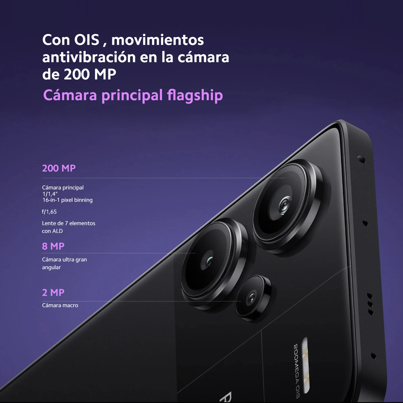 Xiaomi Redmi Note 13 Pro Plus 5G Versión Global 256GB/512GB MediaTek Dimensity 7200-Ultra 6.67'' Pantalla 3D Curva 1.5K 120Hz, 1