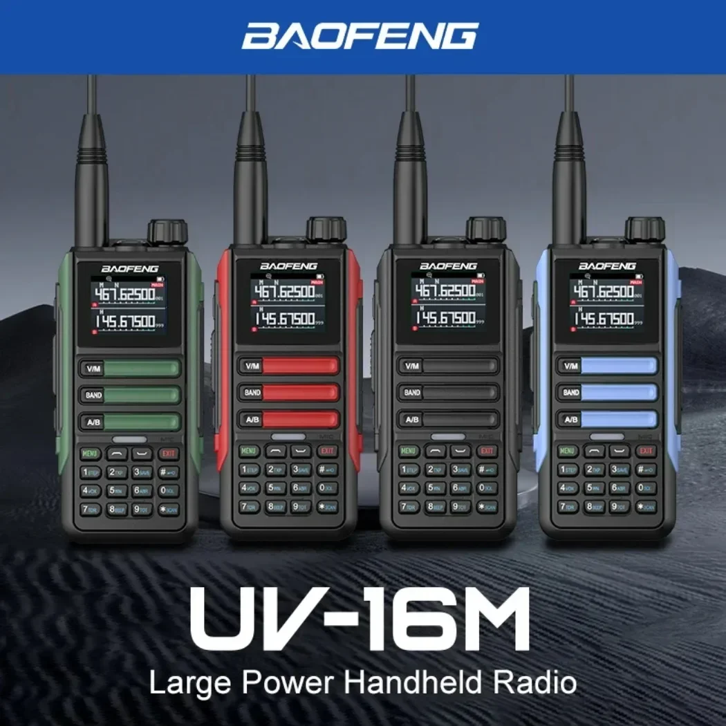 BAOFENG Upgrade UV16M V2 Walkie Talkie 15W High Capacity AM FM 2-Way Radio Full Band LCD 999CH Frequency Copy NOAA Noise Reduce