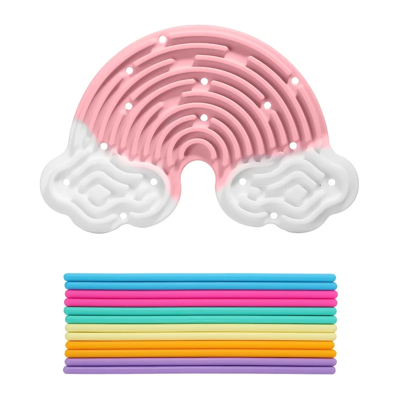 Creative Rainbow Clouds Sensory Activity Board - Double Sided Silicone Busy Board, Fine Motor Skills & Fun Play