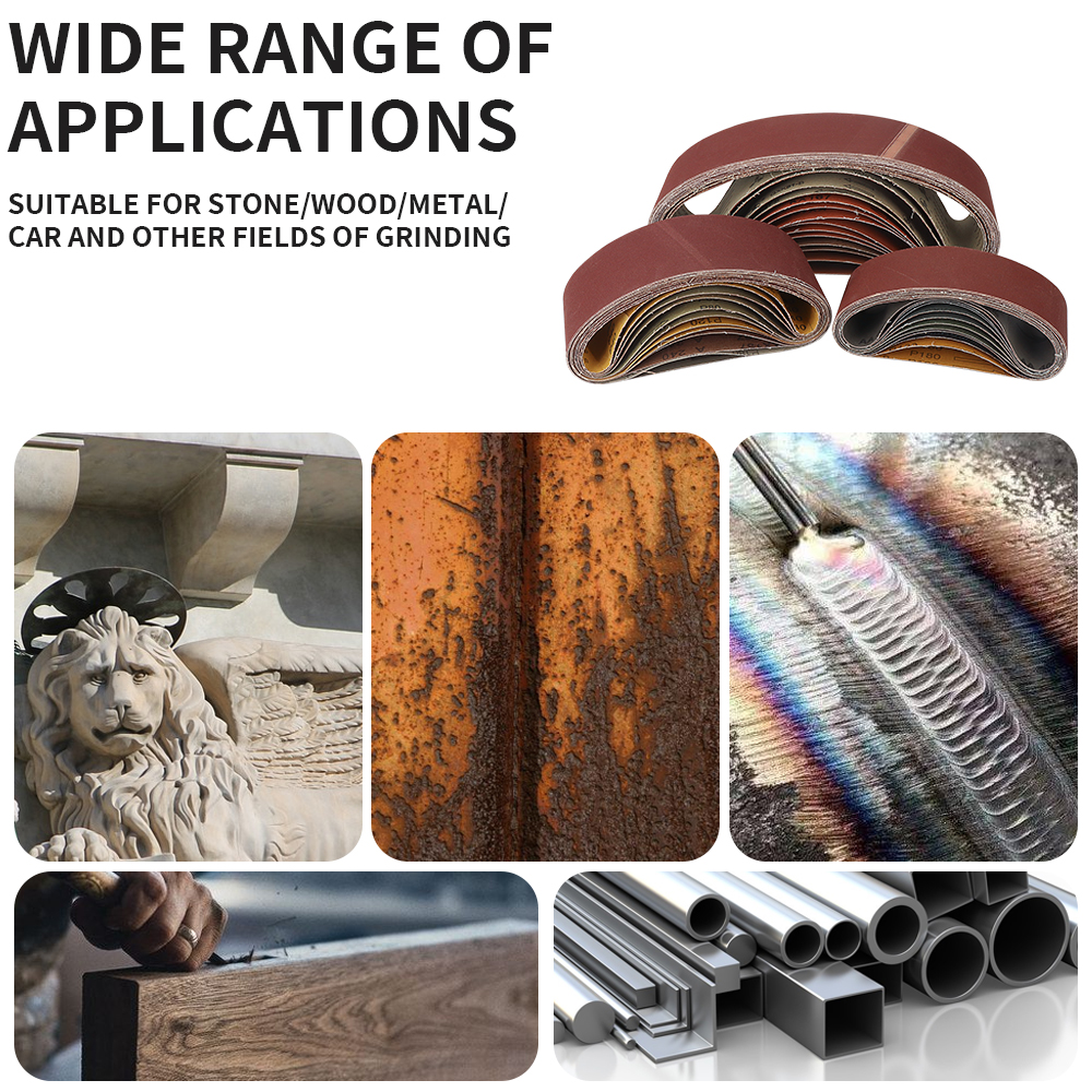 5PCS 75x533mm Sanding Belts Abrasive Bands สําหรับ 3x21 ''Sanders แฟ้ม Sanders เข็มขัด Sander เครื่องมือขัดไม้นุ่มขัดโลหะ