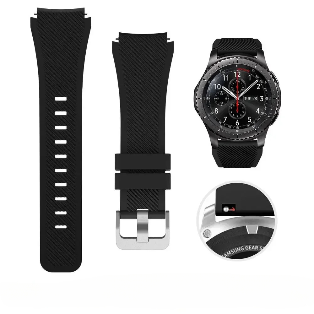 Pulseira de silicone de 20 22mm para samsung galaxy watch 7/6/5/4 40 44mm/6 clássico/5 pro pulseira esportiva para huawei gt4/gt3