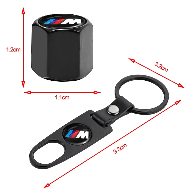 Tapa de sistemas de válvula de neumático de rueda de coche con llavero insignia para BMW M E34 E36 E60 E90 E46 E39 F10 F20 F30 X5 X6 X1 M3 M5 M6 E71