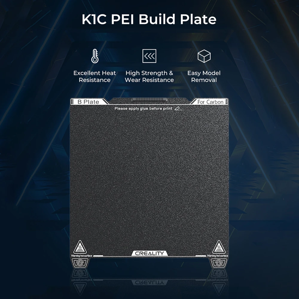 Creality อย่างเป็นทางการ K1C PEI สร้างแผ่นไม่มีสติกเกอร์แม่เหล็ก 235x235 มม.K1C การพิมพ์ Plateform Board Frosted
