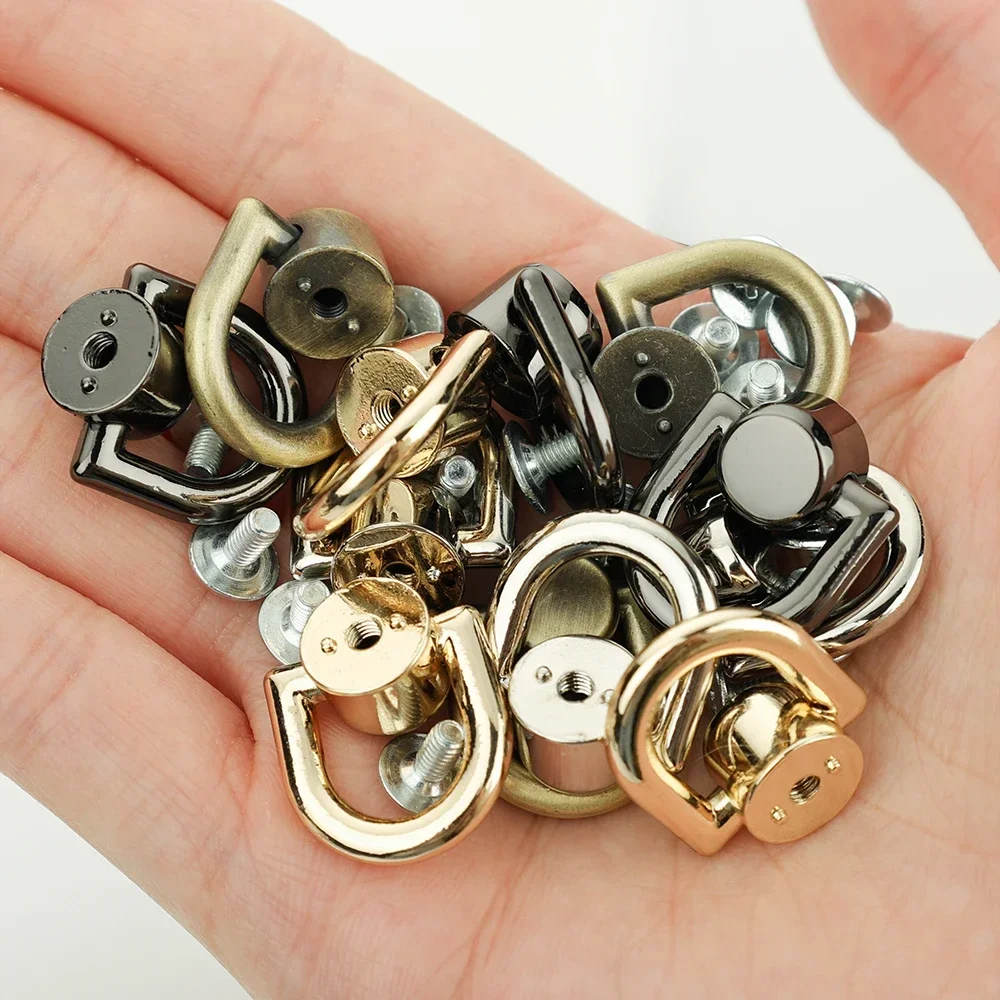 Retro D-shaped Ring Bag Side Clip Buckles  Metal Double D Buckle Handbag Chain Handles Connector Bag Strap Hardware Accessories