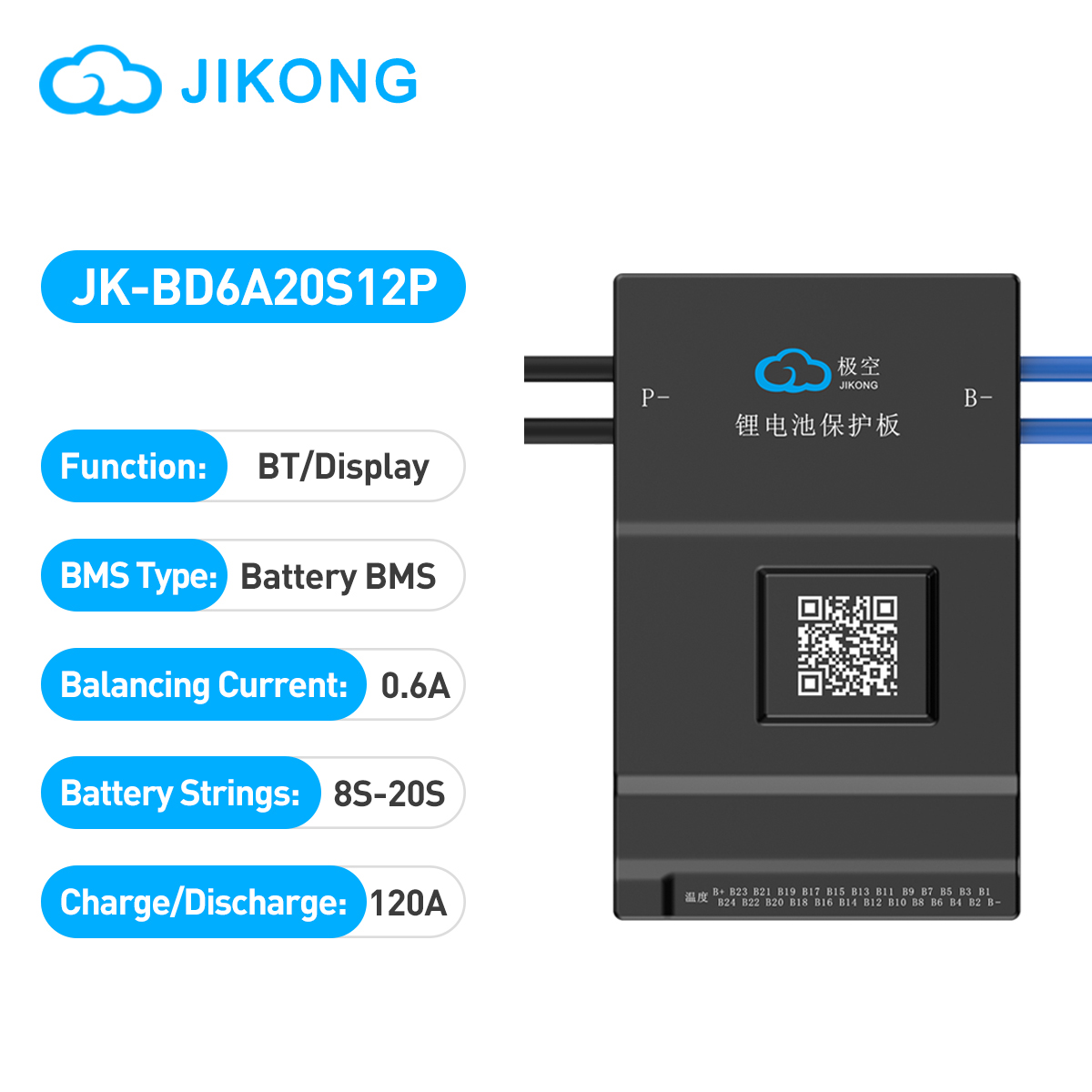 Jk Bms 3S 4S 8S 12S 13S 14S 16S 17S 20S 24S jikong Smart Bms 40A 60A 80A 100A 150A 200A Active Balance 1A 2A Lifepo4 Li-Ion Lto