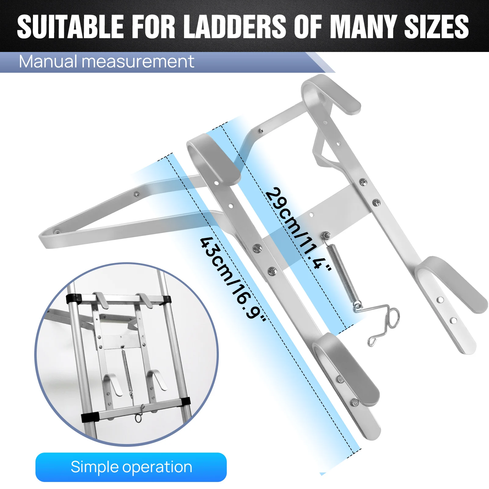 BRIEFNESS Universal Ladder Standoff V-Shaped Gutter Hook - Anti-Slip Ladder Stabilizer, Side Support Bracket for Extension