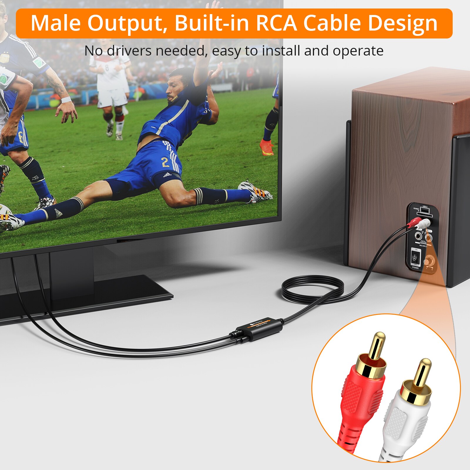 Neo teck 192khz digital zu analog audio konverter optischer toslink to rca audio adapter männlicher anschluss dac konverter