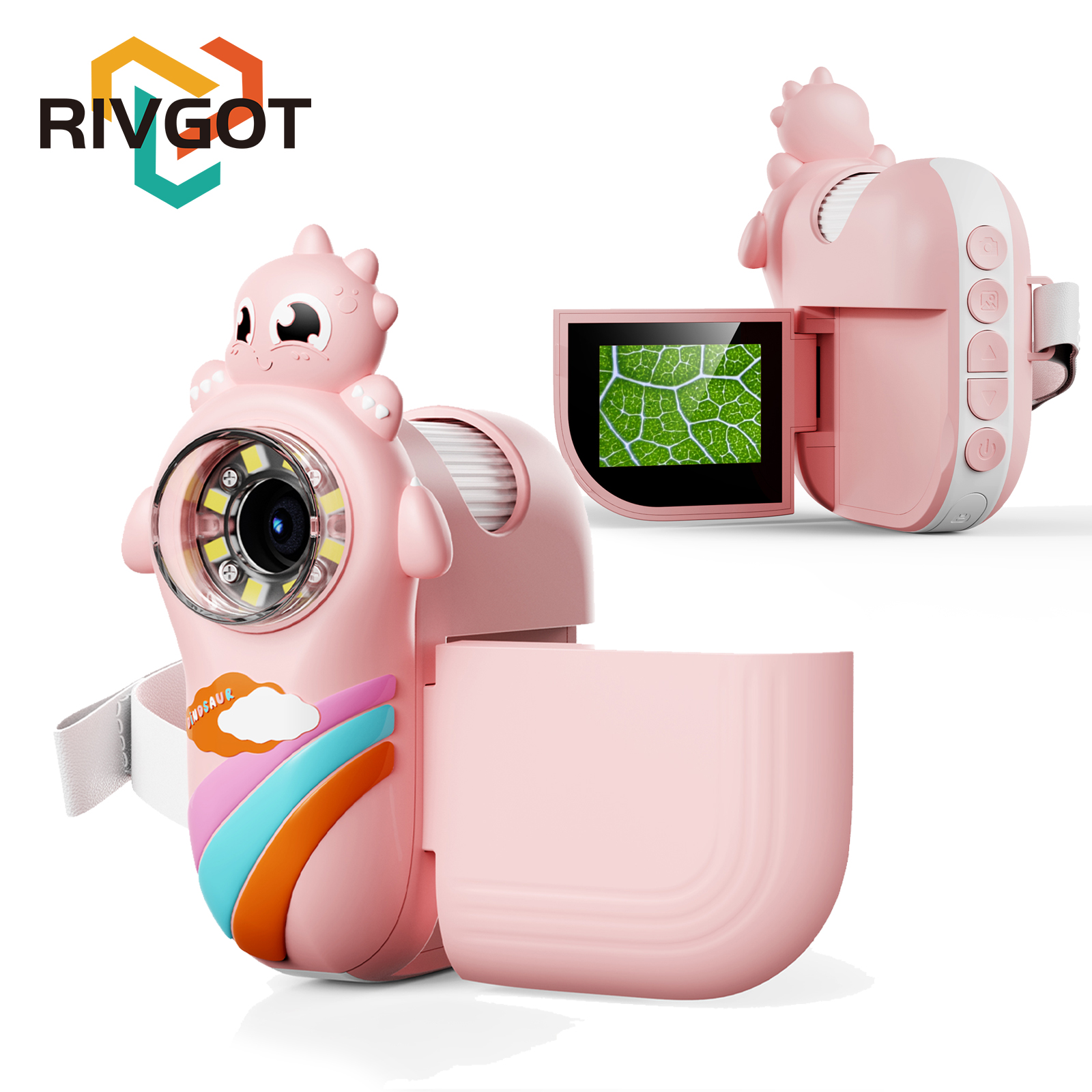Kinderspielzeug Kamera HD Digitalmikroskopkameras mit Silikonhülle 2-Zoll-Bildschirm Lernspielzeug für Jungen Mädchen Geburtstagsgeschenke