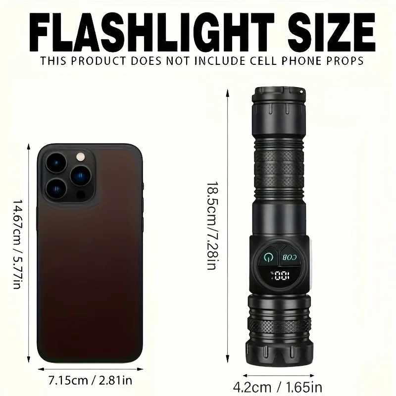 Super krachtige zaklampen USB oplaadbare LED-zaklamp Magnetische tactische zaklamp met COB-zijlicht Kamperen Vissen