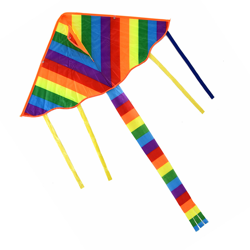 Novo design de pipa arco-íris, moda fácil voando, pipas de cauda longa com linha voando brinquedos kite para crianças esportes divertidos ao ar livre