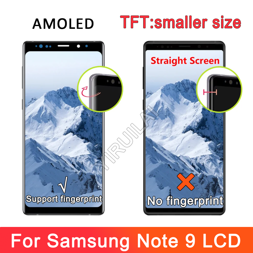 TFT для Samsung Galaxy Note 9 N960F N960F/DS N960U ЖК-дисплей цифровой сенсорный экран с рамкой для Samsung Note 9 ЖК-дисплей в сборе
