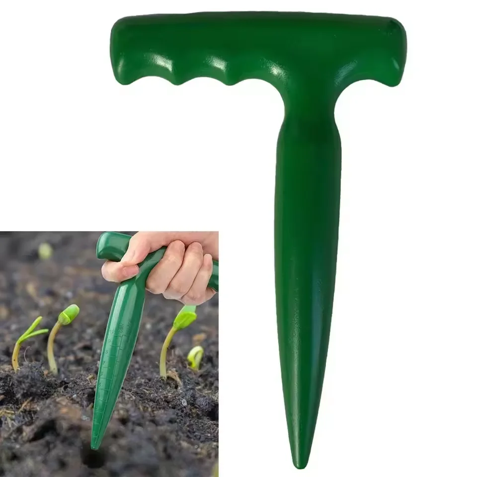1pc Handheld Garden Hole Puncher Clear Scale Planting Tools Lightweight Digging Hole Tool Sowing Seeds Dispenser For Hole Diggin