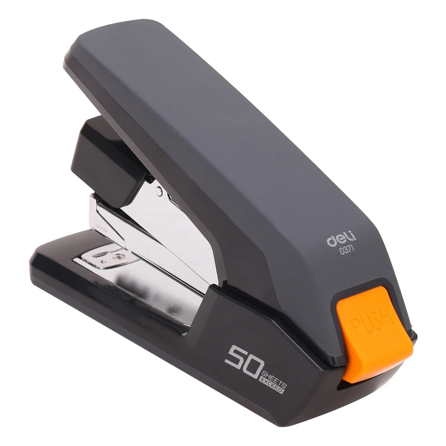 Deli 50 fogli Cucitrice resistente Raccoglitore di carta senza sforzo Materiale scolastico Cucitrice di cancelleria senza punti metallici Forniture per ufficio