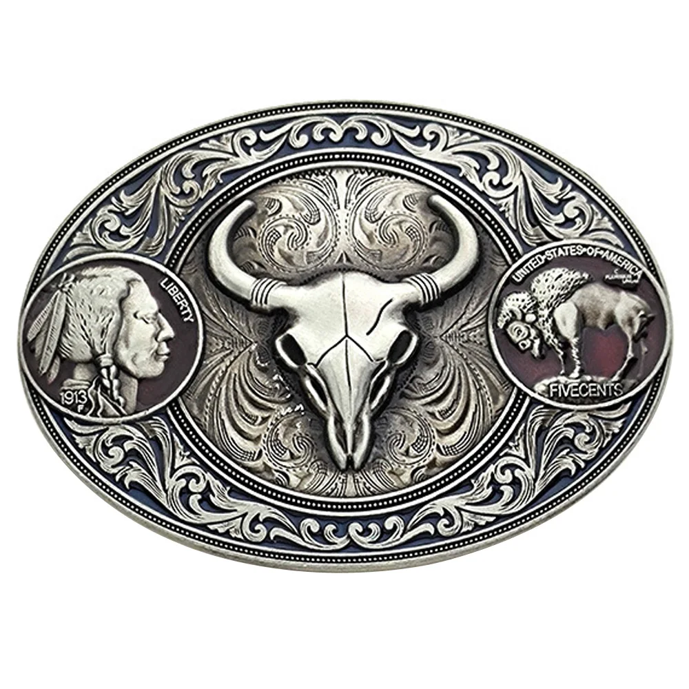Cheapify Dropshipping vaquero occidental Rodeo Freedom hebilla de Cinturón Para hombres Retro calavera vaca diseños tallados Hebillas Para Cinturón