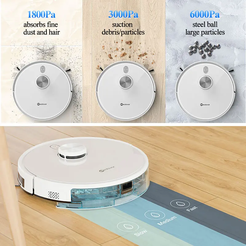 NEATSVOR S600 odkurzacz robot automatyczna stacja zbierająca kurz mopem inteligentny odkurzacz do domu nawigacja LDS 6000Pa ssanie