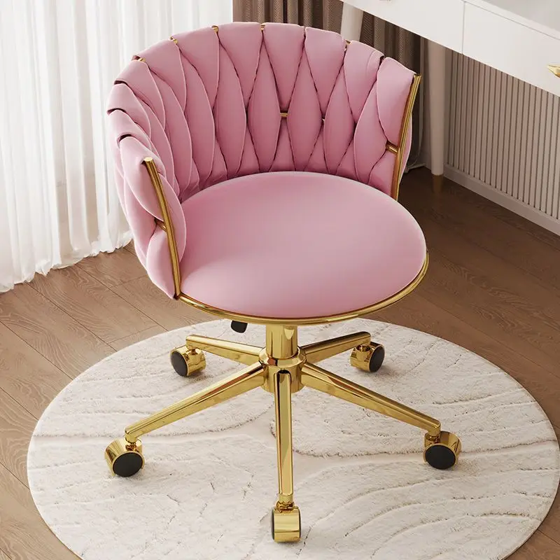 Desk Study Chair Computer Swivel Chair Bedroom Dressing Table Stool Soft Backrest Office Swivel Chair Can Be Raised and Lowered